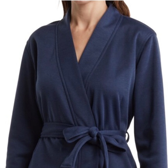 UGG WOMEN'S PLUSH BATH ROBE NAVY‎ BLUE S - Picture 1 of 3